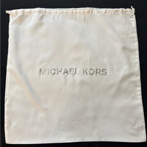 Michael Kors White Logo Dust Bag Drawstring Storage Pouch 21 In x 22 In